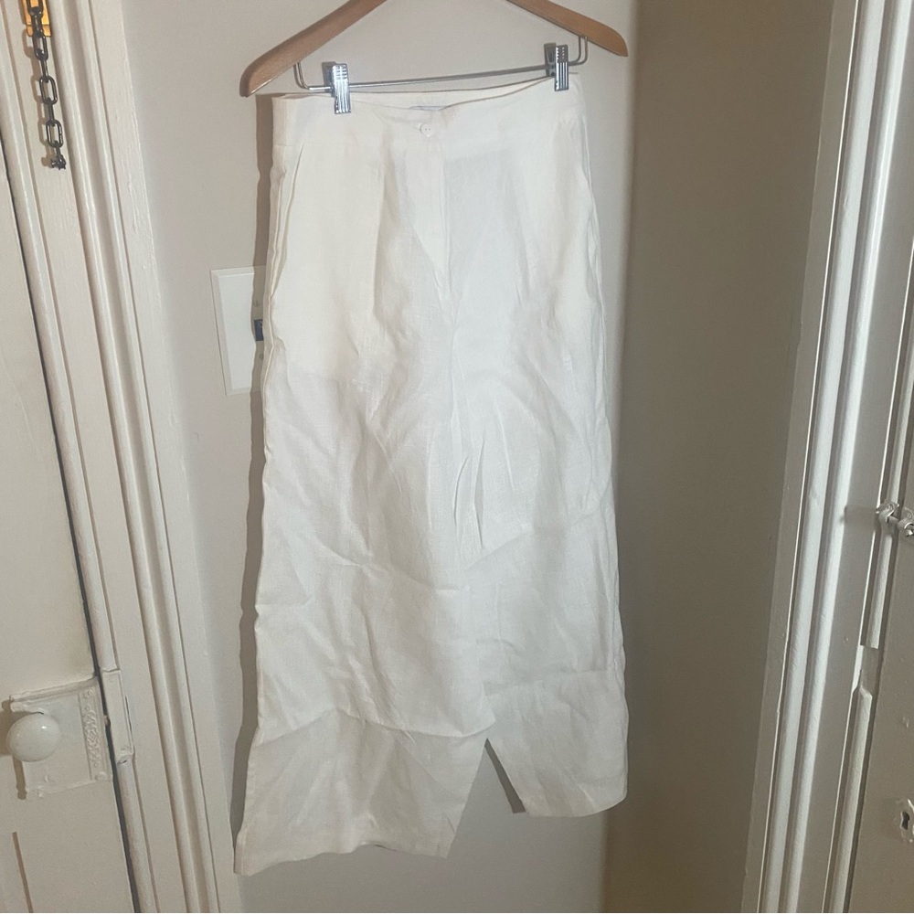 AAKASHA Linen Drop Crotch white pant